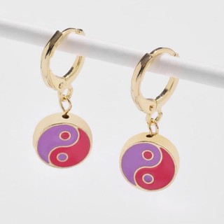 ต่างหูแฟชั่น ต่างหูy2k พร้อมส่งฟรีจากไทย - Yin Yang earrings