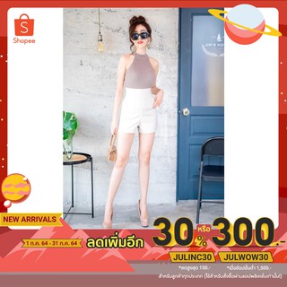 [โค้ด JULINC30 เหลือ 157.-] กางเกงขาสั้นชิปข้างเอวสูงปรี๊ด ขอบเอว3นี้ว