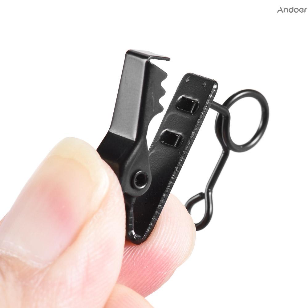 Andoer EY-J03 คลิปหนีบไมโครโฟน แบบมีสาย ขนาด 6 มม. 5 ชิ้น