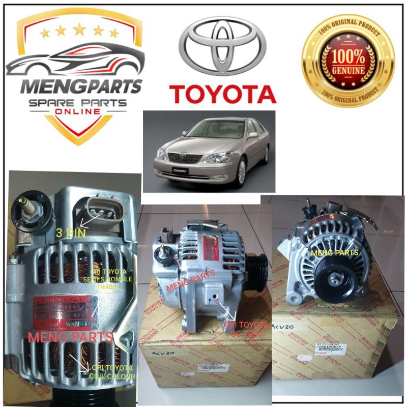 TOYOTA CAMRY ACV31 2.0,ACV30 2.4 2003Y-2007Y ALTERNATOR ASSY 27060-0H060-LP 7PK X 3PIN