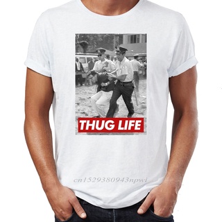 tshirtเสื้อยืดคอกลมฤดูร้อนเสื้อยืดผ้าฝ้าย 100% พิมพ์ลาย Bernie Sanders Arrested Thug Life Awesome Artwork Street Guys สไ