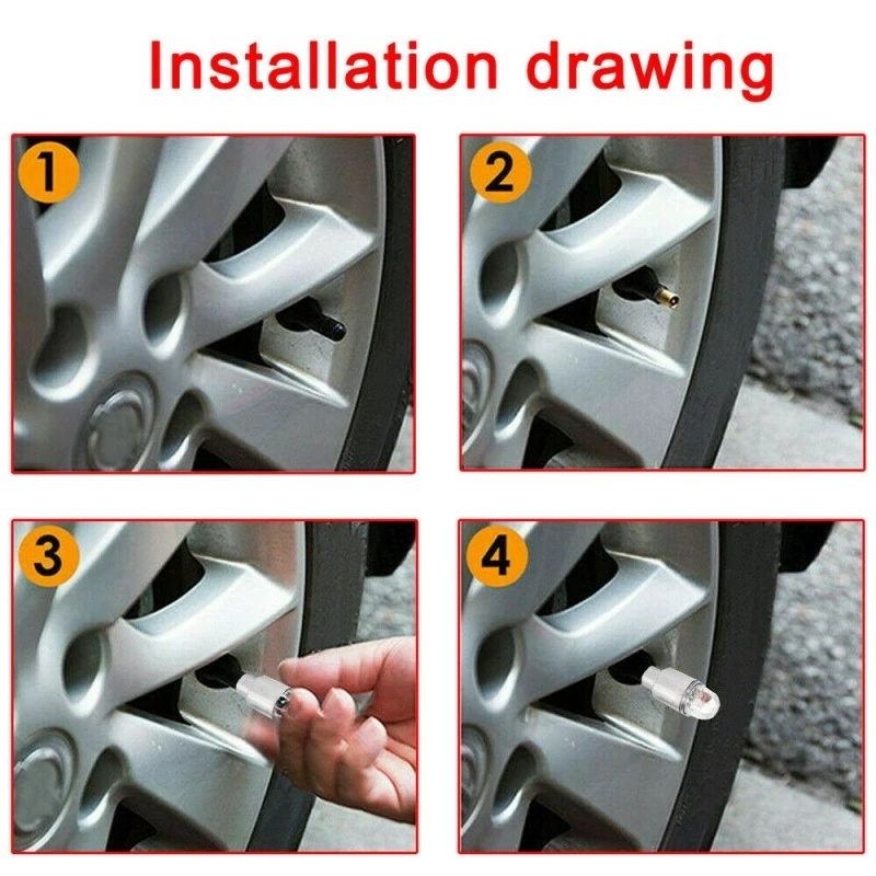 ไฟนีออน ตรวจจับคู่ กันน้ํา 4 สี / โคมไฟตกแต่งวาล์วจักรยาน ทนทาน / ไฟซี่ล้อ นีออน รถจักรยานยนต์ - รูปที่ 5