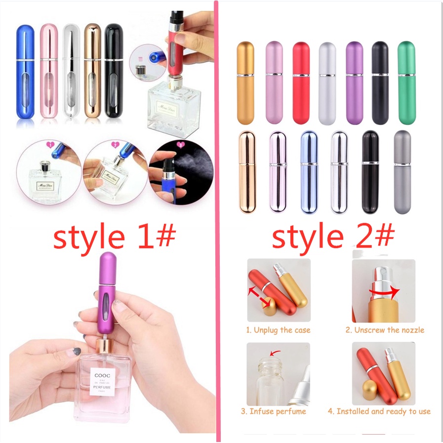 ขวดน้ําหอมเปล่า ขวดสเปรย์ ขวดน้ำหอม 5ml ขนาดเล็ก แบบพกพา เติมได้ สําหรับเดินทาง