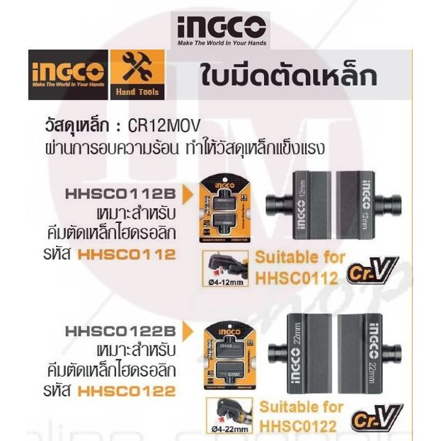 INGCO ใบมีดคีมตัดเหล็ก ไฮดรอลิก