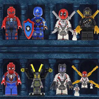 เข้ากันได้กับ Leging Minifigures AntMan Iron SpiderMan Black Panther Deadpool Building Blocks ของเล่นสําหรับเด็ก