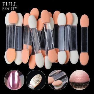 Mama Nail 10 ชิ้น เล็บ กระจก ผง แปรง สองด้าน อายแชโดว์ แอพพลิเคชั่น ชุดแปรงฟองน้ํา แบบใช้แล้วทิ้ง อุปกรณ์เครื่องสําอางแต่งหน้า