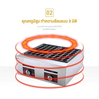 DIMAN เตาทาโกะยากิ ใช้แก๊ซ เครื่องทำขนม เครื่องทำทาโกะยากิ ทำขนมครก ทำไข่นกกระทา ทำขนมครก Takoyaki Maker
