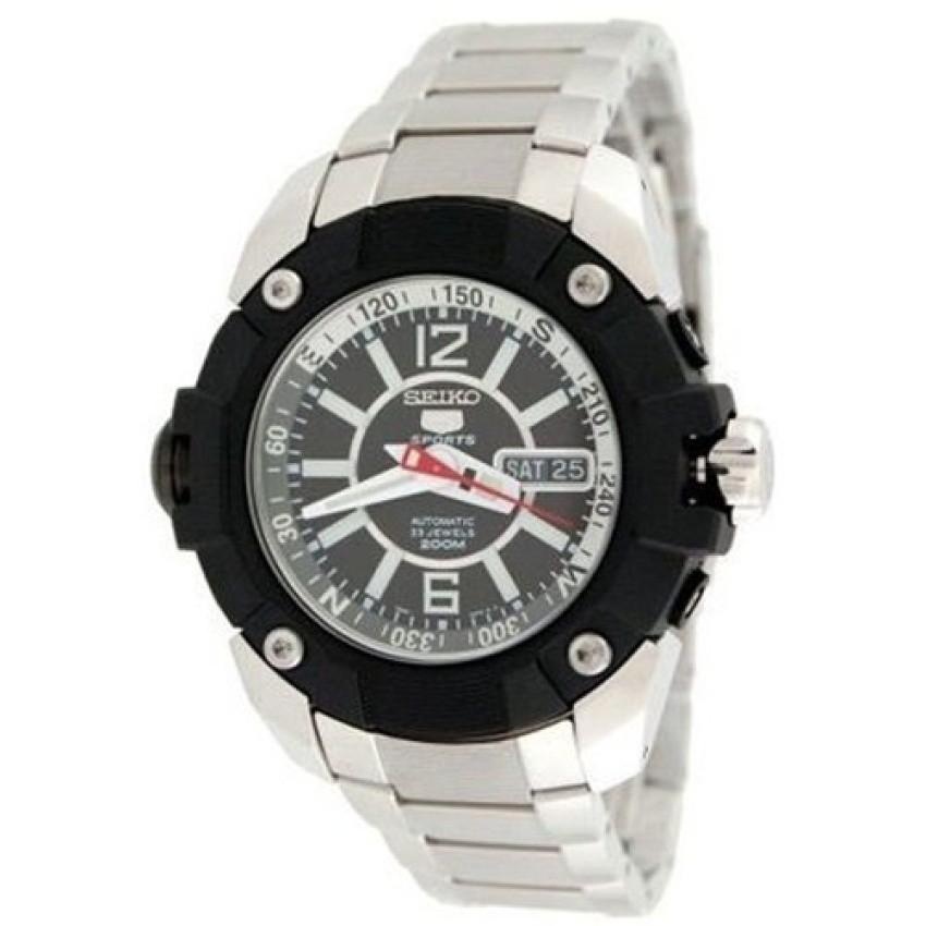 Seiko 5 Sports Diver's Automatic นาฬิกาข้อมือผู้ชาย สีเงิน/ดำสายสแตนเลส รุ่น SKZ261P1