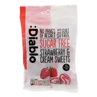 Diablo strawberry and cream candy 75g ลูกอมรสสตรอเบอรี่และครีม