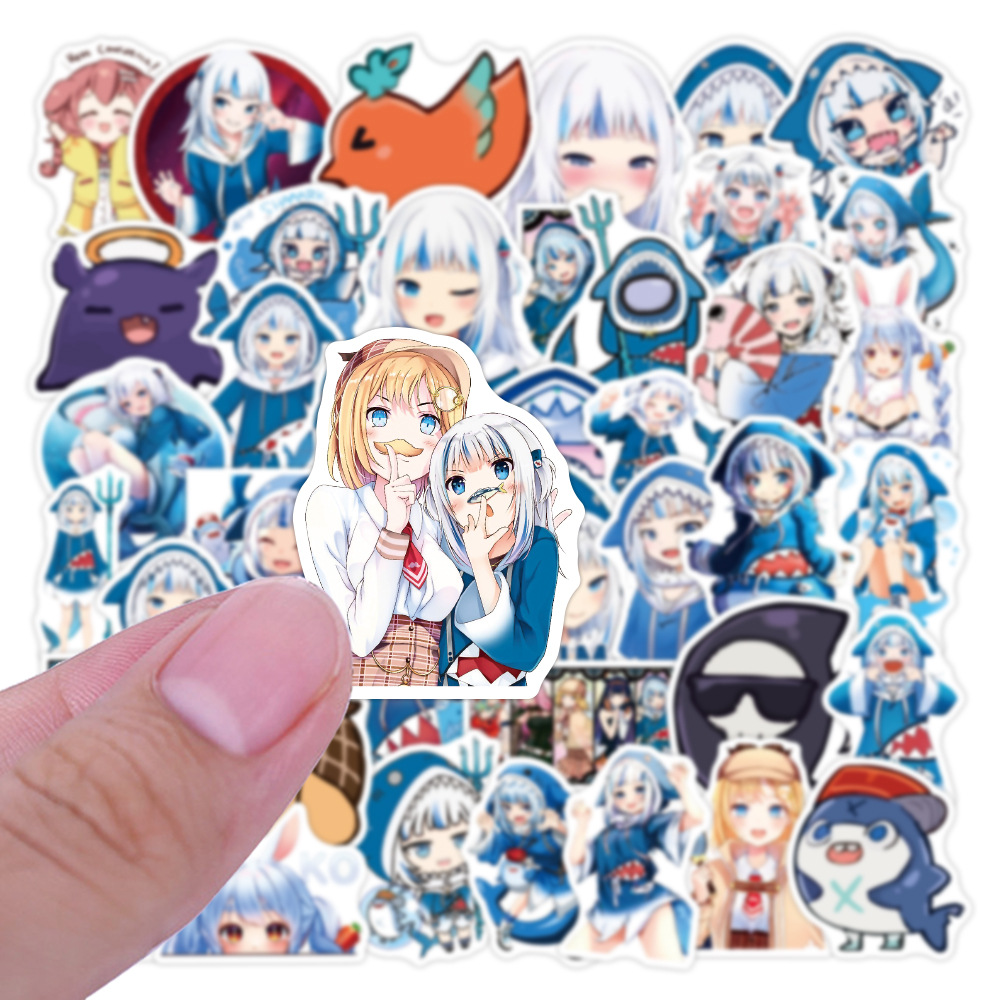 Sale!Hololive vtuber 50 แผ่น sticker ลายการ์ตูนอะนิเมะ กันน้ำ สติ๊กเกอร์ ใช้ซ้ำได้ กระโปรงหลังรถ