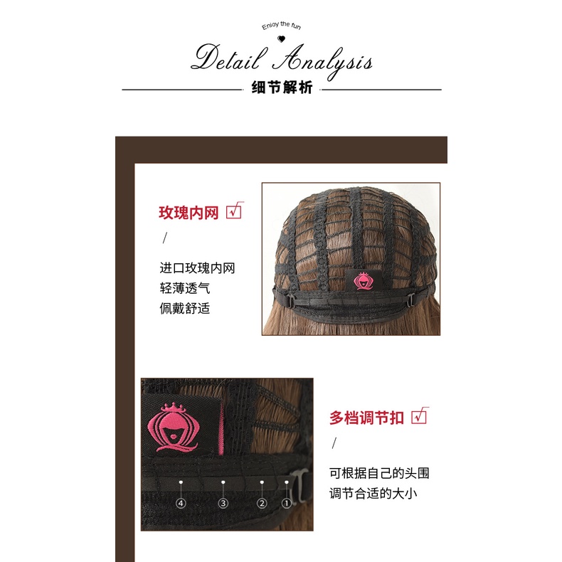 Seven Street Queen D-119 วิกผมหญิงผมยาวใบหน้าสั้นวิกผมตรงในช่วงกลางของผมตรงกระดูกไหปลาร้าผมวิกผมเต็มหมวก - รูปที่ 7