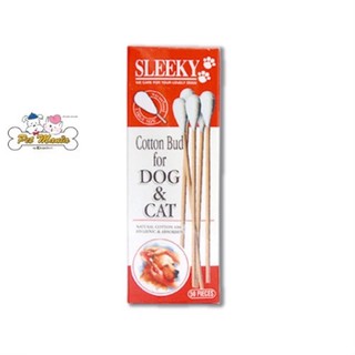 (ขนาดใหญ่)SLEEKY Cotton Bud for dogs &amp; cats คอตตอนบัตทำความสะอาดสำหรับสุนัขและแมว(50PCS./BOX)