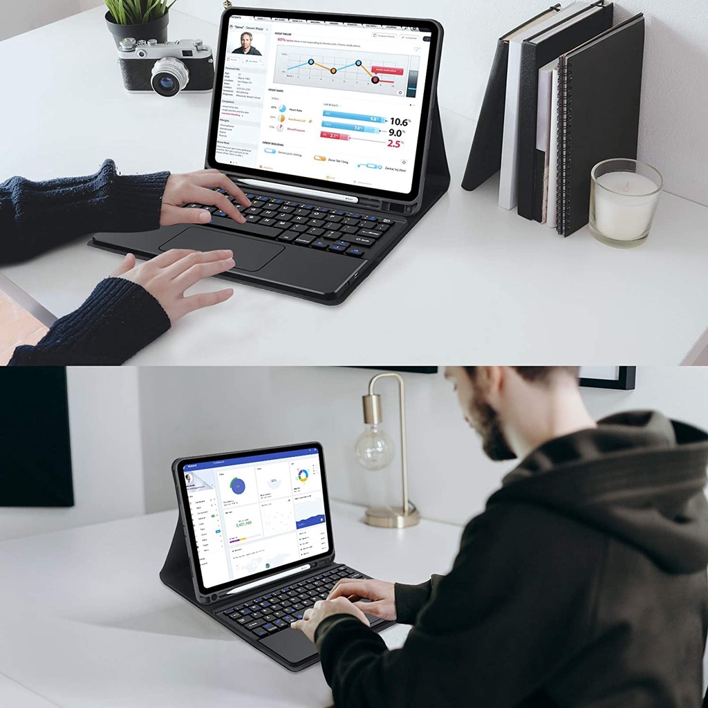 แป้นพิมพ์ ไทย/อังกฤษ iPad Air 4 10.9 Keyboard Case Touchpad RGB 7 Color - เคสคีย์บอร์ด iPad  Pro 11 inch 2021/2020