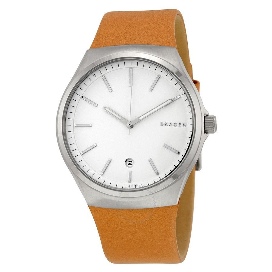 นาฬิกาผู้ชาย แบรนด์เนม Men's Skagen Sundby Brown Leather Watch SKW6261 ของแท้้ 100% รับประกันศูนย์ 1 ปี