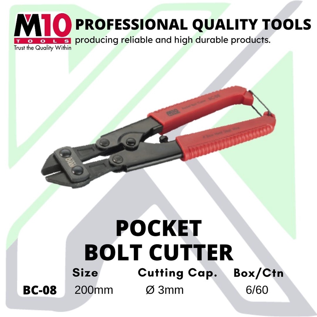 M108" เครื่องตัดสลักเกลียวพกพา ️ BC08 [Pemobetong Bolt Poket 口袋线钳]