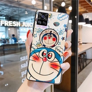 เคสโทรศัพท์ VIVO V20 Pro / V20 SE 2020 New Casing Cute Doraemon Softcase With Stand Holder Case Blu-ray Shiny Cartoon Couple IMD Phone Cover VIVO V20SE V20Pro