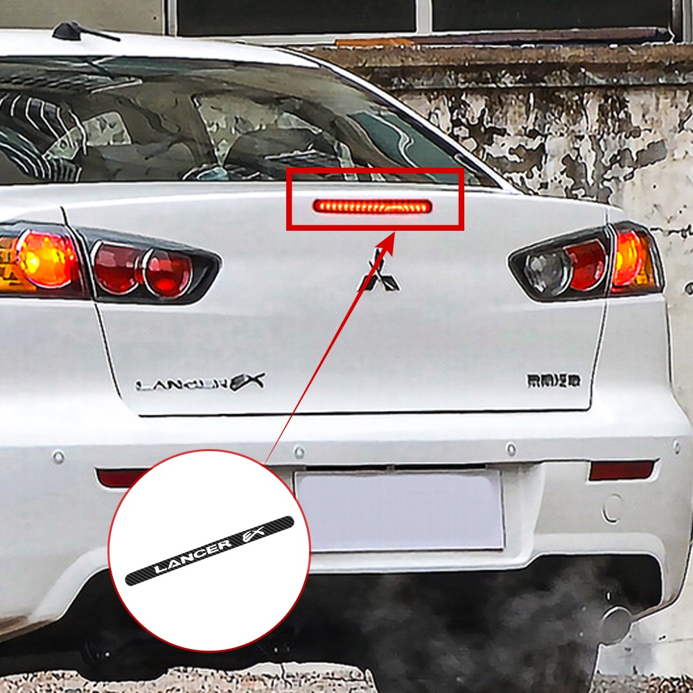 สติกเกอร์ไฟเบรกคาร์บอนไฟเบอร์ ตําแหน่งสูง อุปกรณ์เสริม สําหรับ Mitsubishi Lancer Ex 9 10