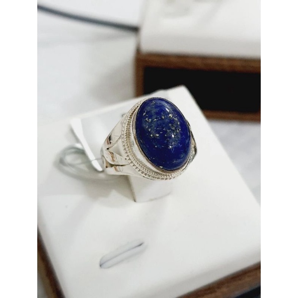 925 เงินฝัง lapis lazuli แหวนผู้ชาย