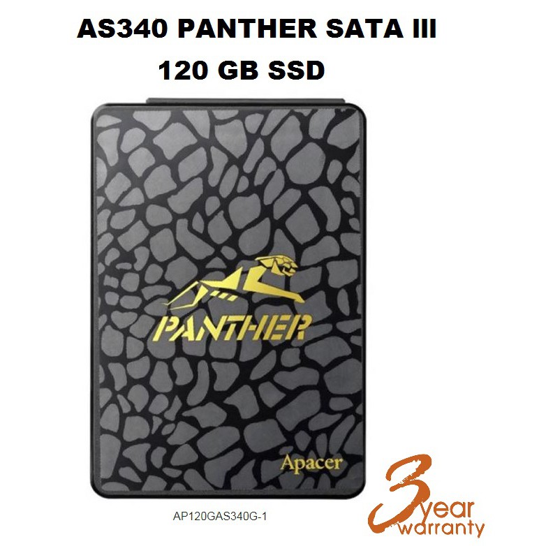 120 GB SSD (เอสเอสดี) APACER AS340 PANTHER (AP120GAS340G-1) SATA lll - สินค้ารับประกัน 3 ปี