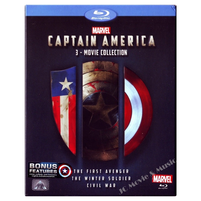 Captain America: 3-Movie Collection (SlipCover) Boxset [4-Disc Blu-Ray 2D+3D มีเสียงไทย/มีซับไทย] *แผ่นแท้ Marvel