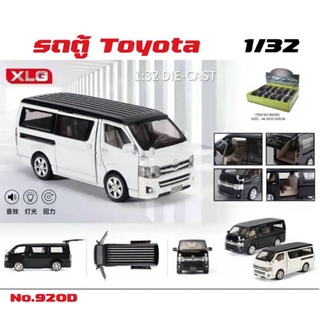 โมเดลรถเหล็ก Toyota Hiace ขนาดยาวประมาณ 15-16 cm มีเสียงมีไฟ  (มีตัวเลือก 2 สี)