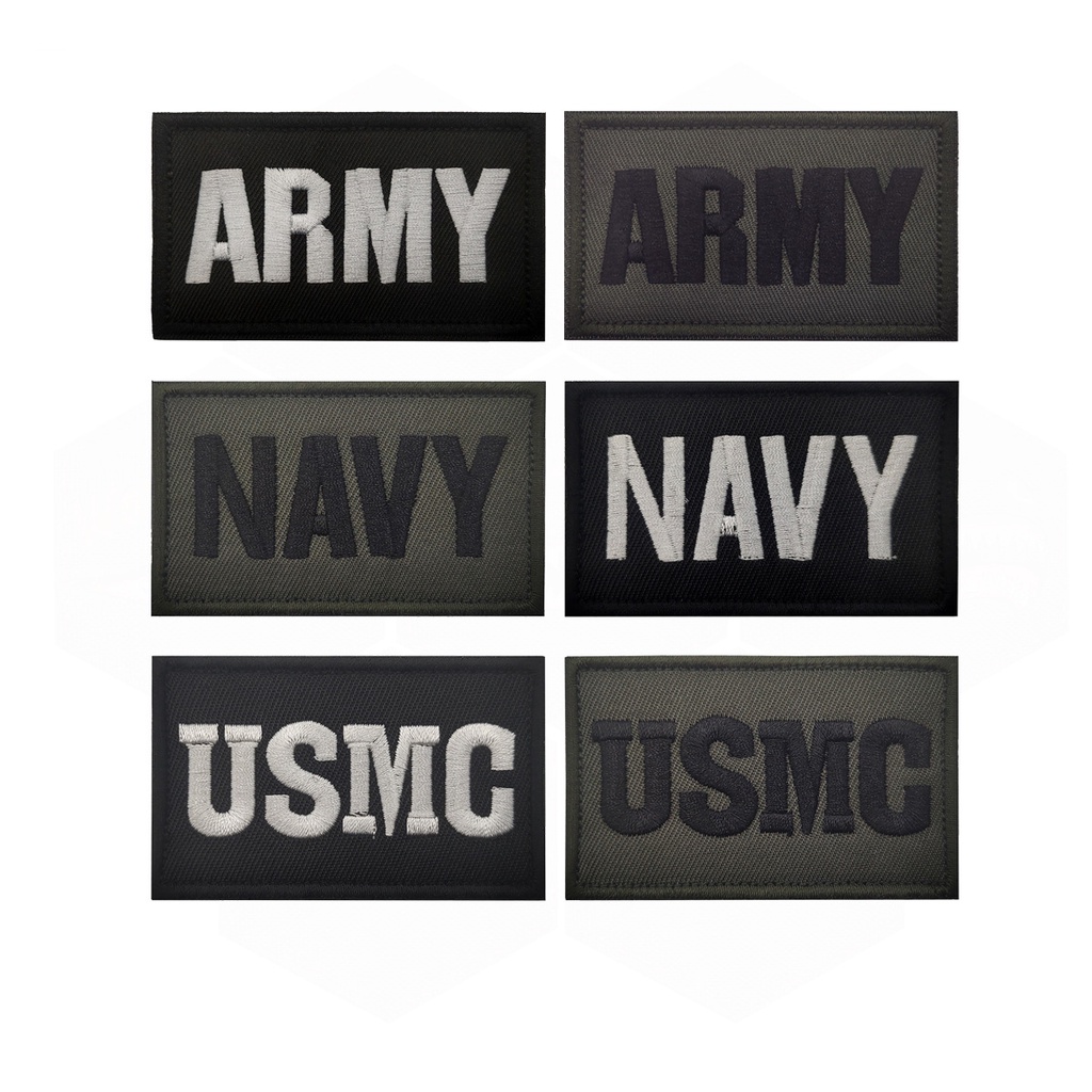 Velcro Patch เย็บปักถักร้อยสามมิติ ARMY NAVY USMC ตัวอักษรภาษาอังกฤษป้ายเย็บปักถักร้อย Velcro Badge 
