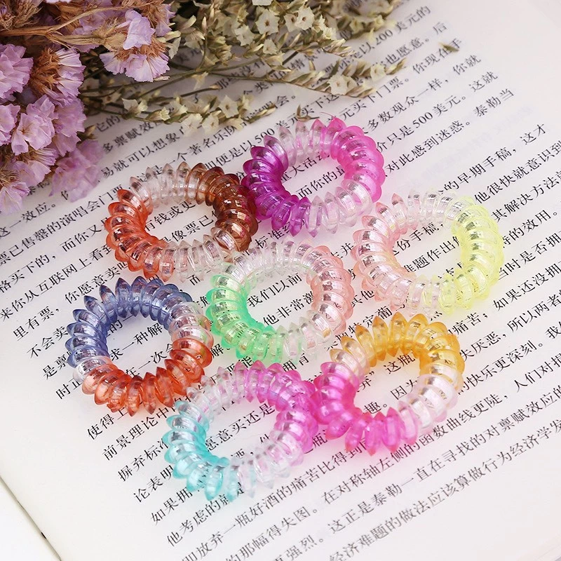 Fashion ยางรัดผมแบบเกลียวสีใส ขนาดเล็ก แฟชั่นสไตล์เกาหลี เฉดสีน่ารัก (คละสี) พร้อมส่งจากไทย Q-48