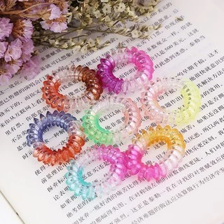 Fashion ยางรัดผมแบบเกลียวสีใส ขนาดเล็ก แฟชั่นสไตล์เกาหลี เฉดสีน่ารัก (คละสี) พร้อมส่งจากไทย Q-48