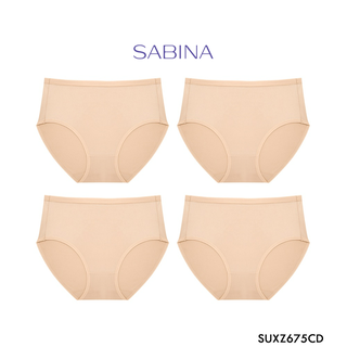 Sabina กางเกงชั้นใน รุ่น Panty Zone (ทรง HALF) (Set 4 ชิ้น )รหัส SUXZ675CD สีเนื้อเข้ม