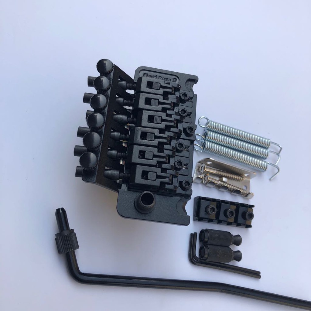 Floyd Rose Black 6 string Tremolo System Pull String Plate Bridge สําหรับกีตาร์ไฟฟ้า Double Shake