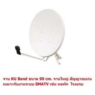 Mastersat  หน้าจานดาวเทียม KU band OFFSET ขนาด 90 cm แบบขายึดผนัง (สีขาว)