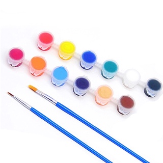 SIY  12 Colors Acrylic Paint Set 5ML/Box DIY Pigment with Hook Line Pen Draw Brush for Kid Soil Painting Nail Clothe