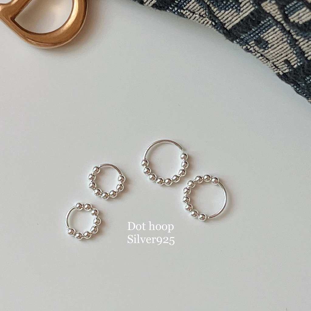 Suwann.na [ราคาต่อคู่] ต่างหู ต่างหูเงินแท้ ต่างหูห่วง ห่วงหมุด ห่วงจุด