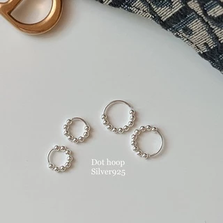 Suwann.na [ราคาต่อคู่] ต่างหู ต่างหูเงินแท้ ต่างหูห่วง ห่วงหมุด ห่วงจุด
