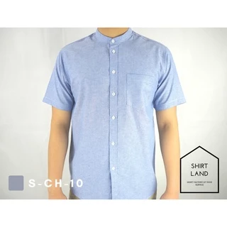 คอจีน/แขนสั้น 5XL/6XL ผ้า OXFORD - เสื้อเชิ้ตผู้ชายสำหรับคนอ้วน ไซส์ใหญ่ Big size