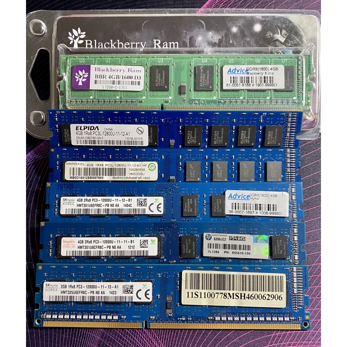 Ram DDR3 bus 1600 mhz 2GB , mhz 4GB คละยี่ห้อ มือสอง สภาพดี นางฟ้า