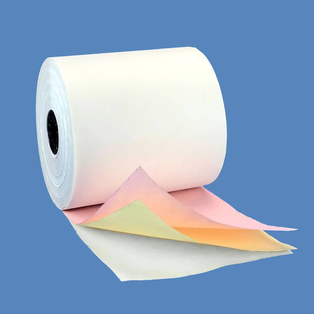 75x75 กระดาษใบเสร็จบวกเลขเคมี 3 ชั้น (ขาว-เหลือง-ชมพู) (10 ม้วน)