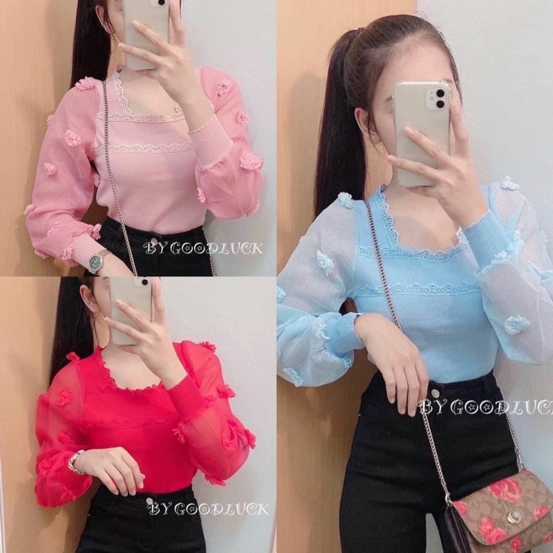 SpinnyHouse เสื้อแขนฟรุ้งฟริ้ง รุ่นนี้เด็ดจริง จะหวานหยดย้อย หรือจะแอบแซ่บก็ได้หมดกับลุคนี้ รุ่น คุกกี้ E101A