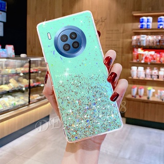 เคสโทรศัพท์มือถือใส แบบนิ่ม ลายกากเพชร สําหรับ Huawei P50 Pro Nova 8i 9 Pro Nova 8 Nova 7i Nova 7 Nova 7SE Honor 50 Lite Nova8i