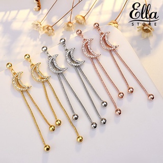 Ellastore123 ต่างหูสตั๊ด ประดับพลอยเทียม ป้องกันรอยขีดข่วน 1 คู่