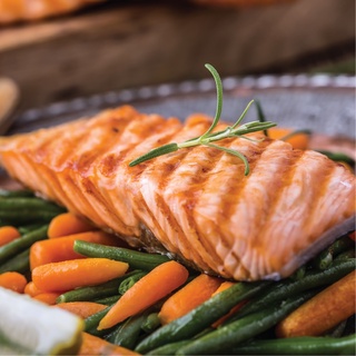 Qfresh ปลาแซลมอนหั่นชิ้น หมักซอสย่างซีอิ๊ว