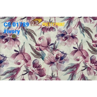 คอตต้อนสล๊าฟ(พิมพ์ดิจิตอล) CS 01789 Viscose Cotton Slub Digital Printed