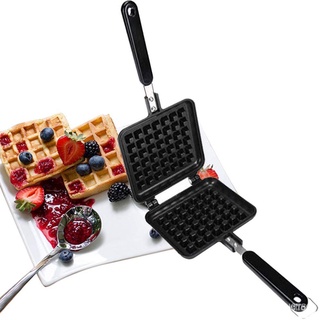 กระทะวาฟเฟิล ขนม 14*14cm. ใช้กับเตาแก๊ส-ถ่าน Waffle Maker  Non-stick Waffle Cake Molds Double Waffle Maker