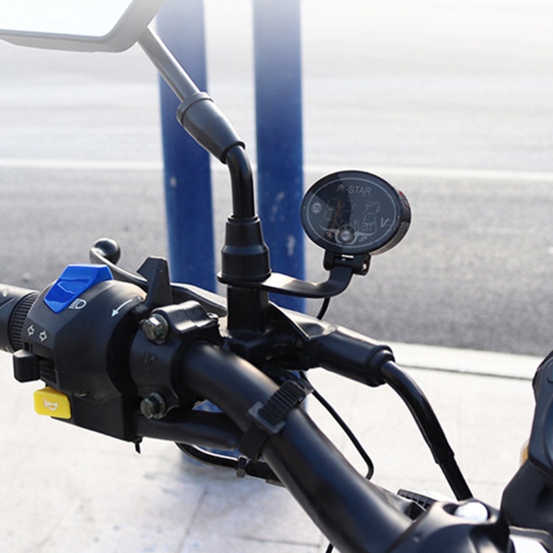 SUIT อุปกรณ์เสริมรถจักรยานยนต์โวลต์มิเตอร์แบบดิจิตอลจอแสดงผล LED แผงแรงดันไฟฟ้าเครื่องวัดโวลต์มิเตอร