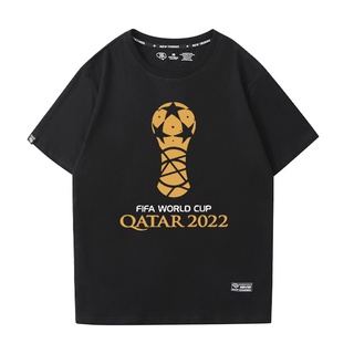 ▅▓▒2022กาตาร์ฟุตบอลโลกฟุตบอลแขนสั้นเสื้อยืดแฟนชายกลุ่มกิจกรรมบาร์วัฒนธรรมเสื้อ