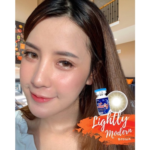 คอนแทคเลนส์🌈Lightly Modern🌈 Brown / Gray (Luxzylens) ขนาดมินิ💖ขายดี🍭 - รูปที่ 5
