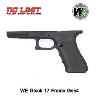 เฟรม Glock ฟูลมาร์คกิ้ง สำหรับ WE G17 / G18 / G34 / G35 มีให้เลือกทั้ง Gen3 และ Gen4 โลโก้เหมือนจริง วัสดุเป็นโพลีเมอร์