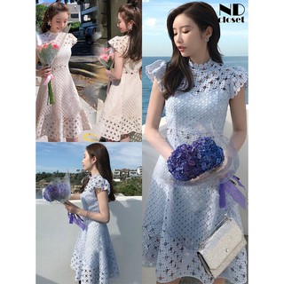 Mini Dress Circle lace Embroidery Korea Style