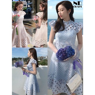 Mini Dress Circle lace Embroidery Korea Style