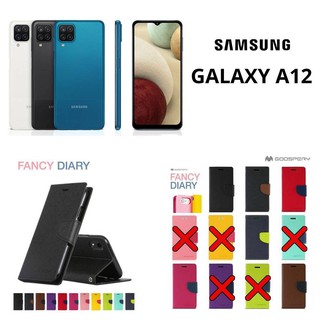 Samsung Galaxy A12 MERCURY GOOSPERY Fancy Diary Case เคสฝาพับ หนังผ้า งานเกาหลี  (ของแท้ 100%)